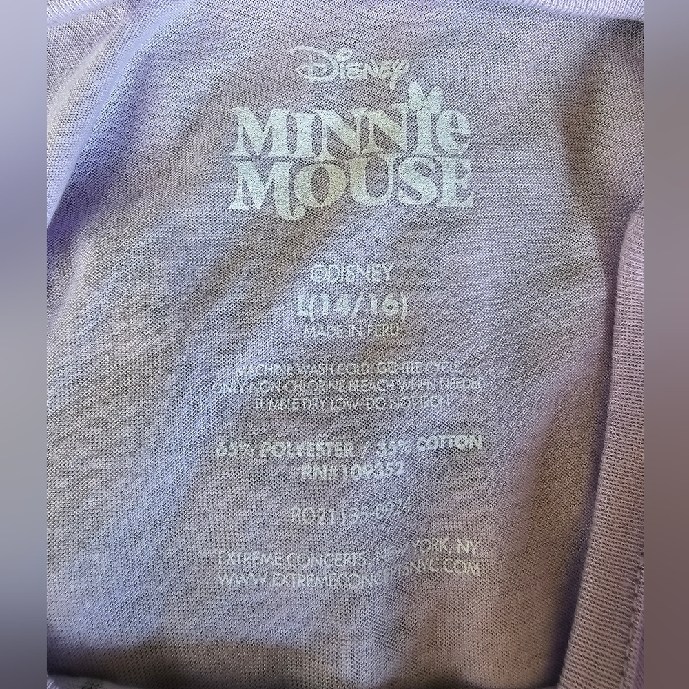 Disney Minnie Mouse Tee - Purple and Black NWOT - Picture 4 of 5